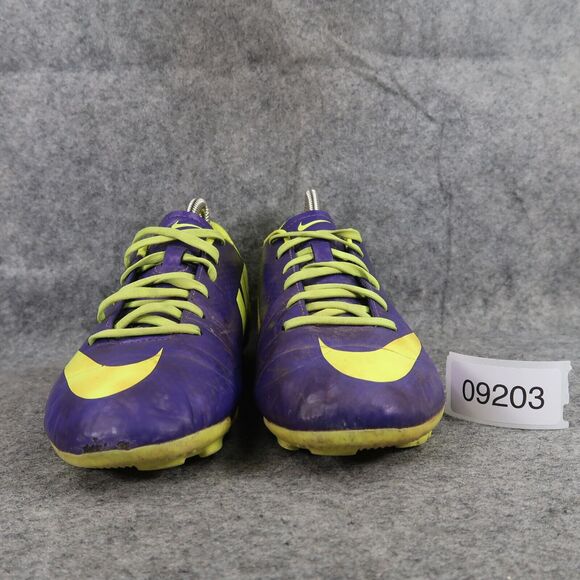 Nike Shoes Kids 5 Cleats Soccer Mercurial FG Sports Athletic Purple Volt Youth - Picture 3 of 16